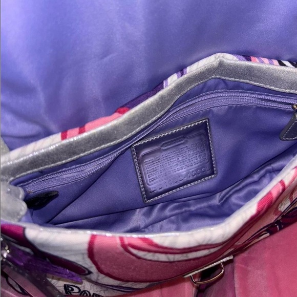 Coach Purple and Pink Graphic Shoulder Bag - Picture 2 of 3